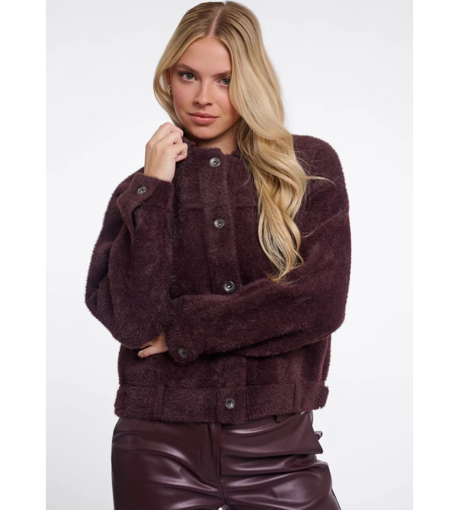 Bubbly Boxy Jacket - Fudge Cloak