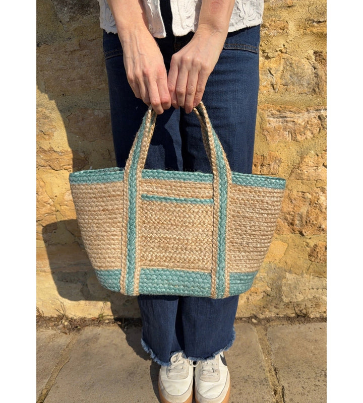 Aqua Pocket Tote Small