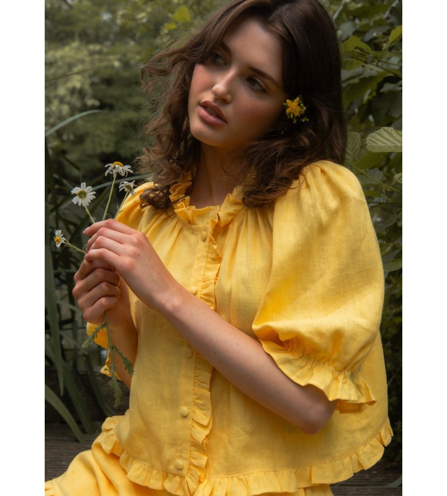 Delphine Top - Buttercup Yellow