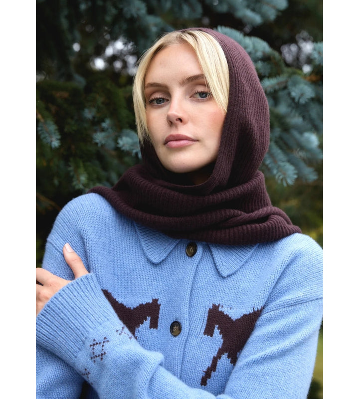 Merino Wool Hood Brown