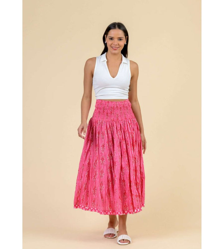 Arista Skirt - Stripe Pink