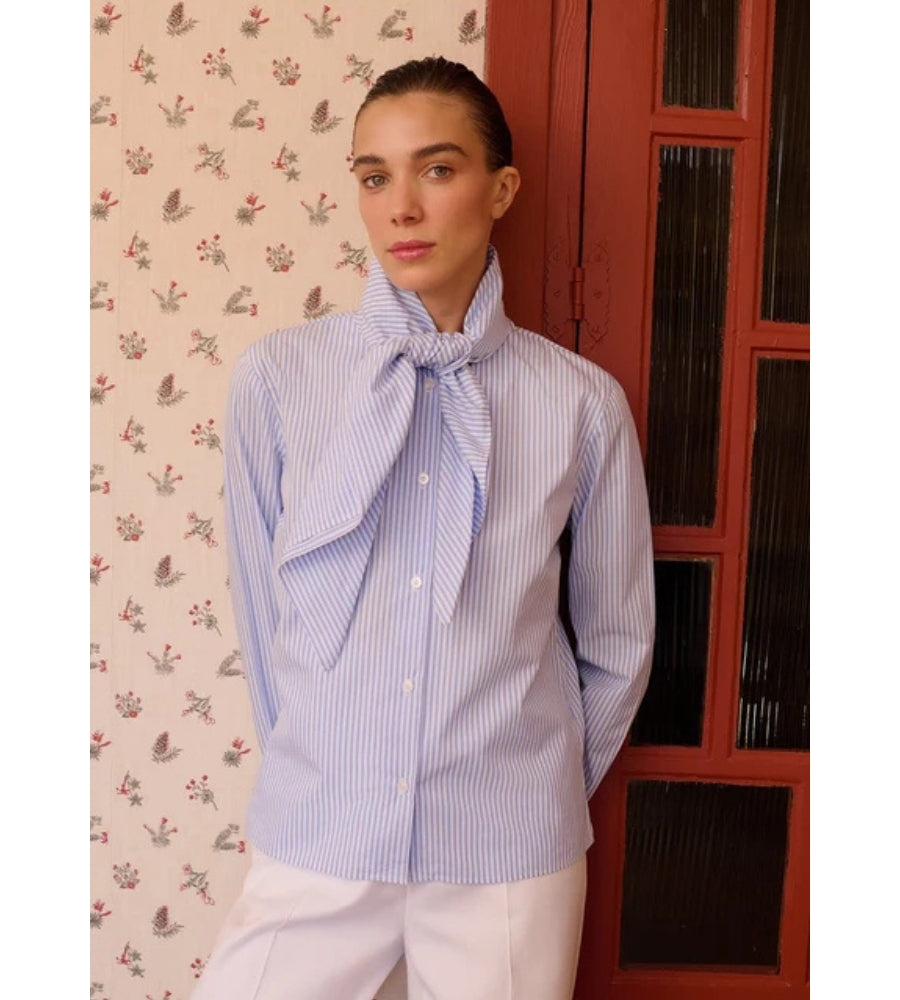 Bridget Shirt - Sky Blue Stripes