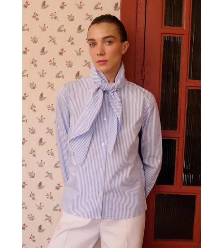 Bridget Shirt - Sky Blue Stripes