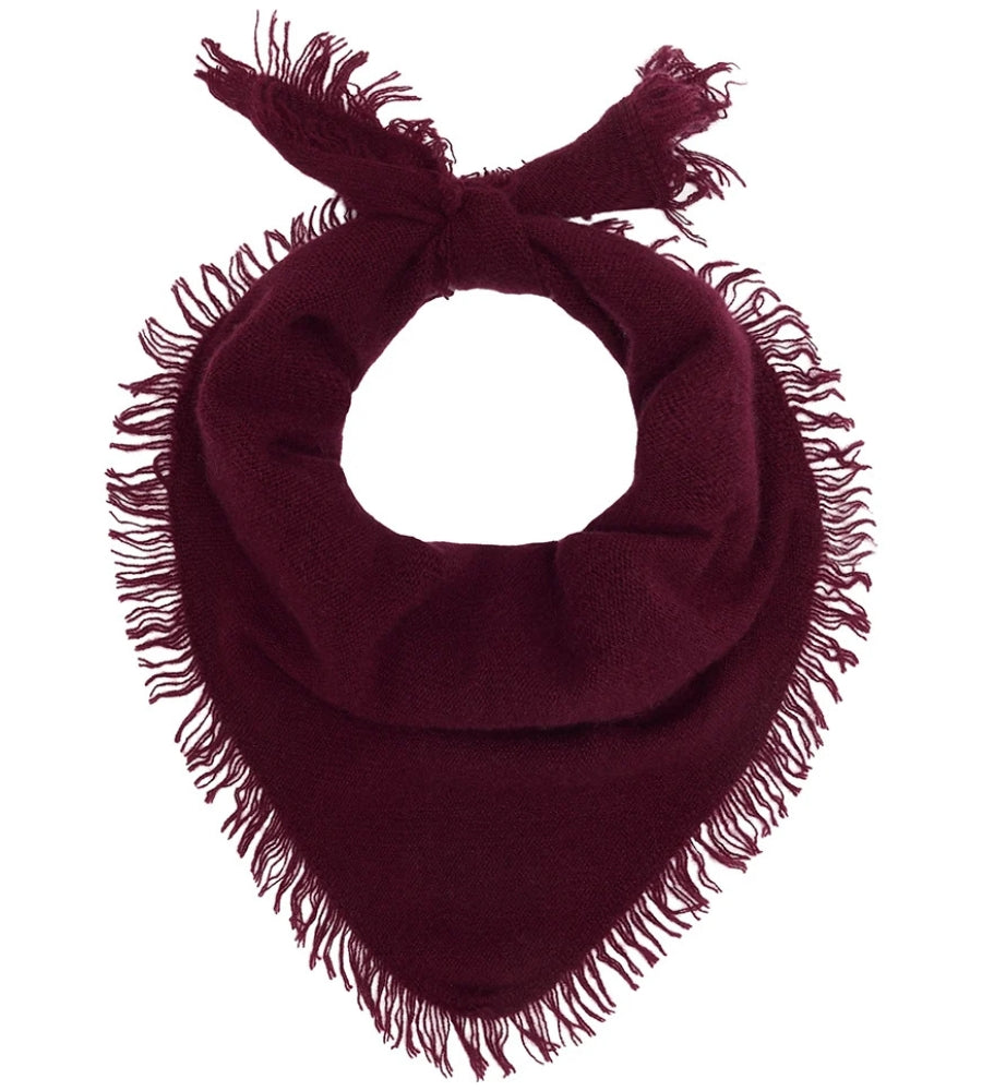 Distressed Triangle Scarf - Burgundy