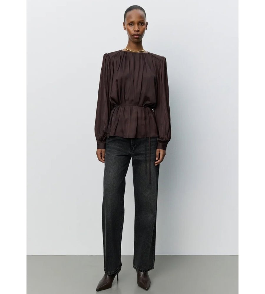 Martheasw Balloon Blouse - Dark Plum