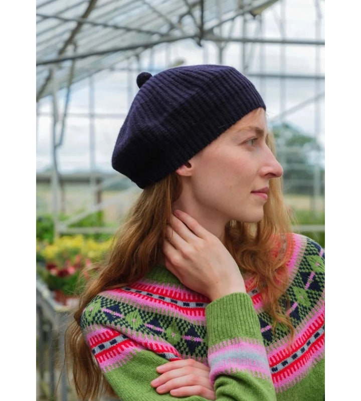 Navy Stitch Beret