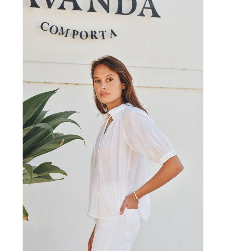 Lotta Short Sleeve Top - White