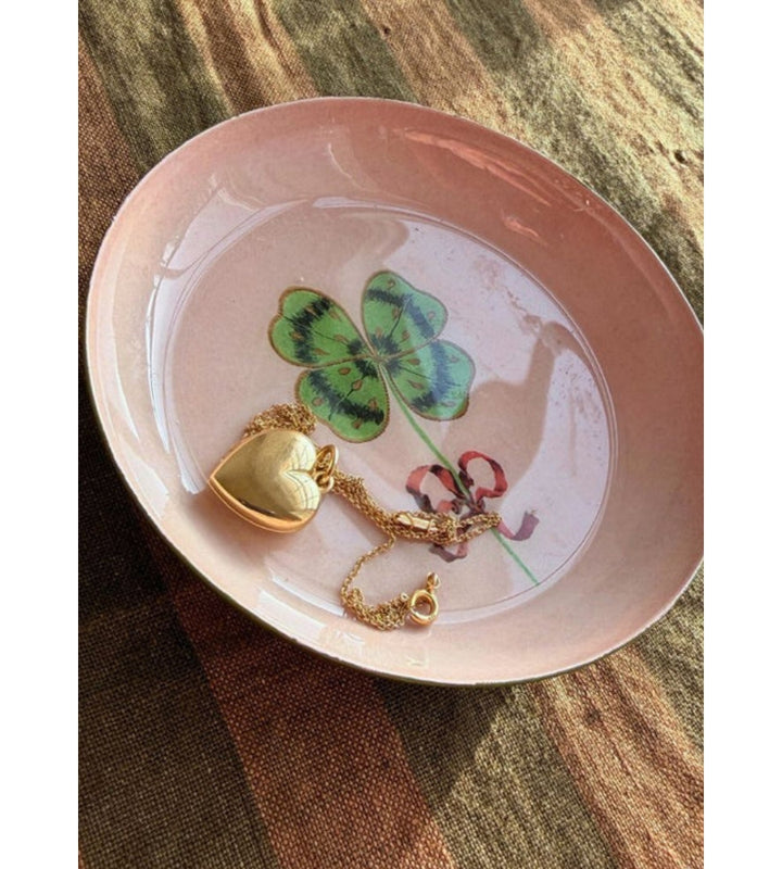 Round Enamel Tray - Clover