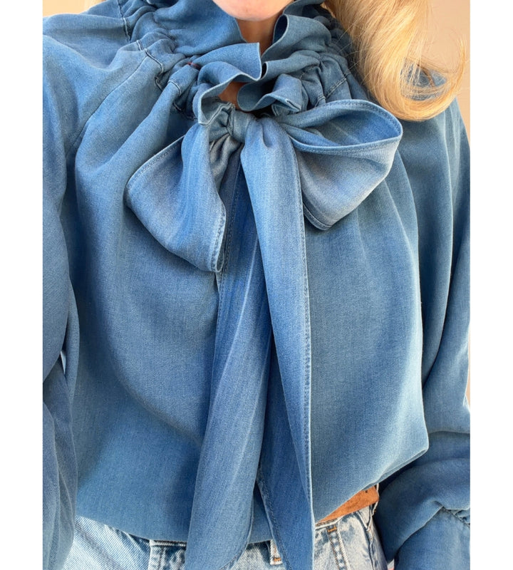 Constance Jeans Tie Neck Blouse