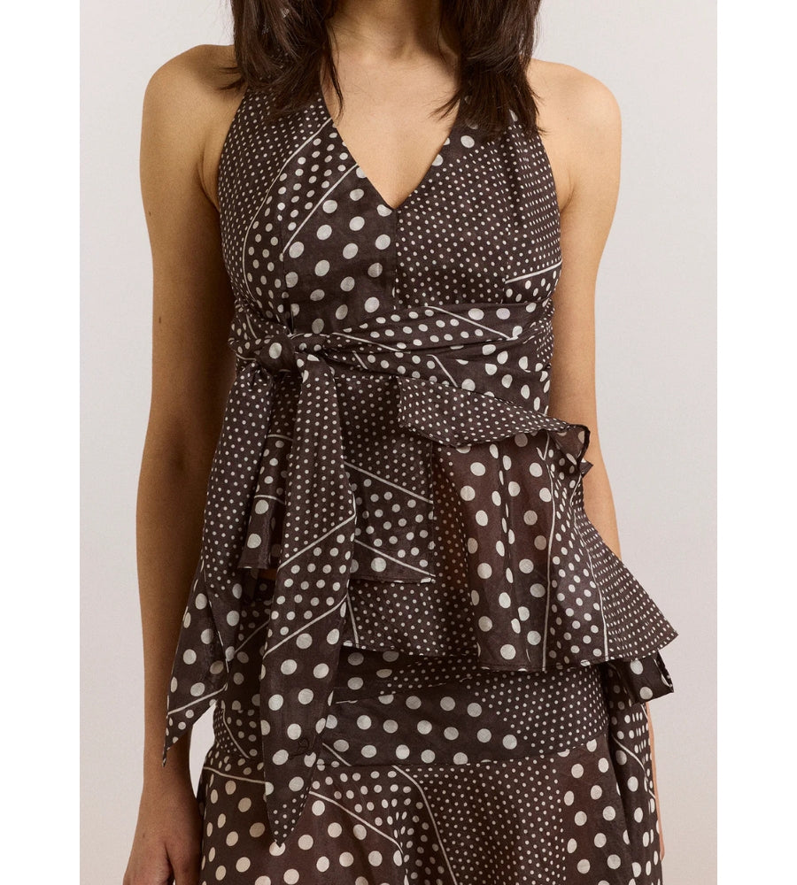 Leandra Halter cami Dark Brown Spot