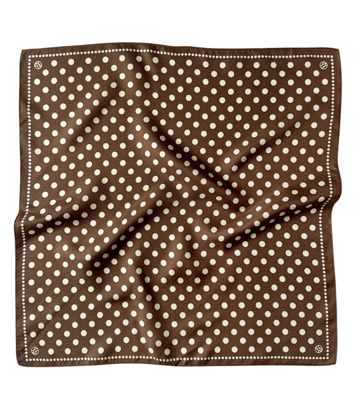 Polkadot Scarf Milk Chocolate & White 50cm