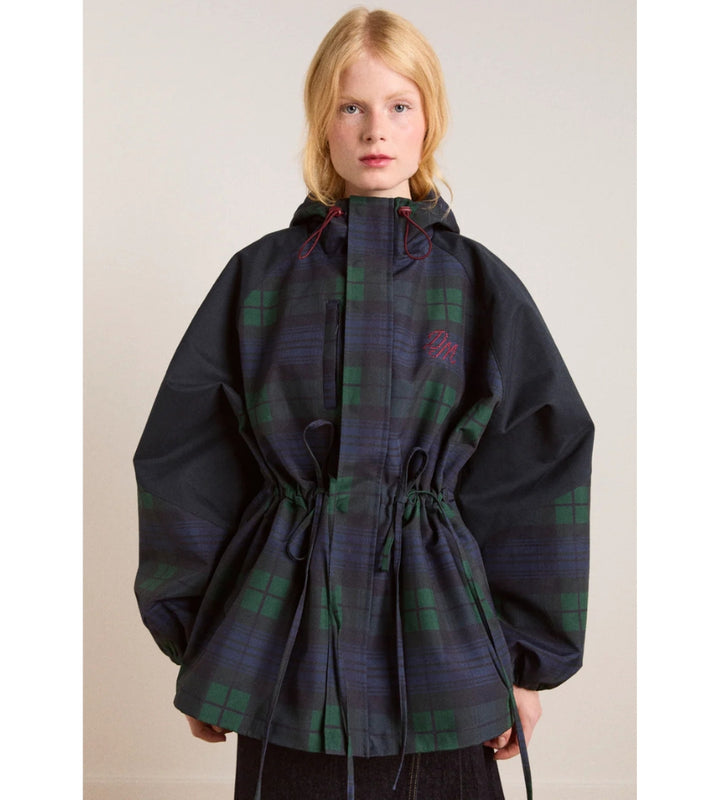 Liu Raincoat Navy Check