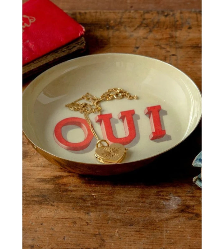 Round Enamel Tray - Oui