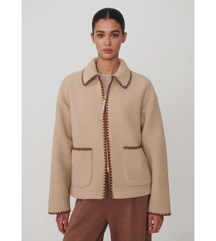 Ruiko Zip Through Fleece - Light Taupe