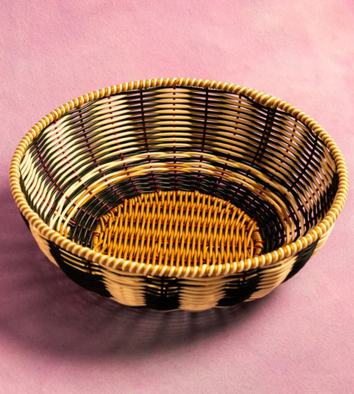Woven Bowl - Black/Cream