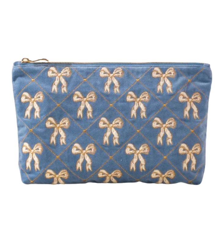 Lattice Bows Velvet Everyday Pouch