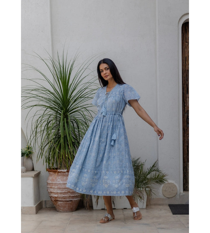 Fifi Midi Dress - Sky Blue