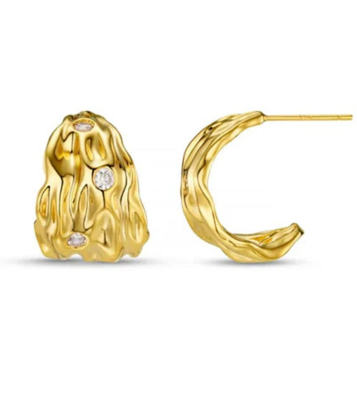 ORE40496 Molten Tapered Crystal Earrings