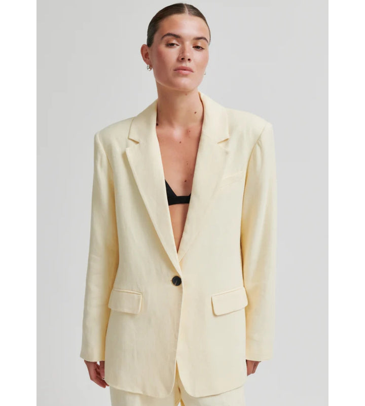 Lino New Fit Blazer - Alabaster Gleam