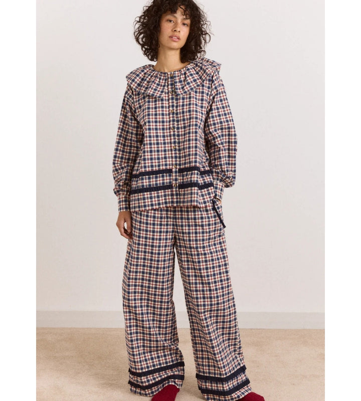 Aletta Pj Set - Cherry Navy Check