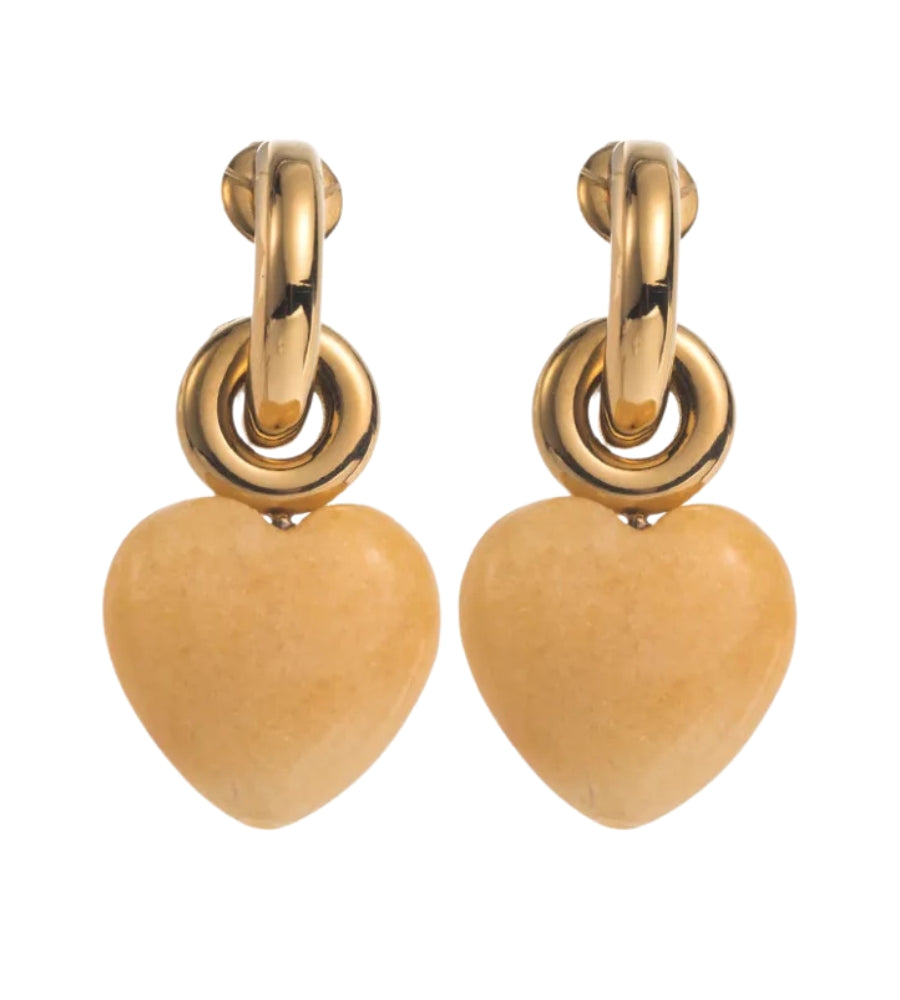 24711 Yellow Heart Earrings