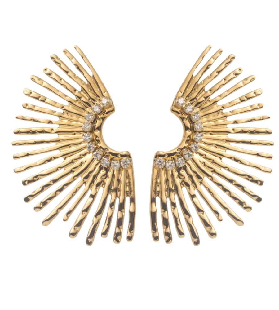 2944 Fan Earrings Gold