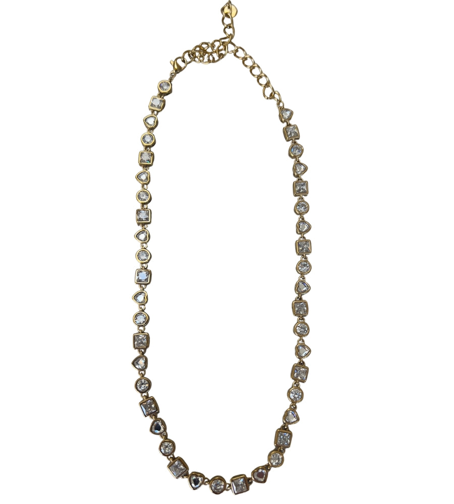 11330 Shape Stone Necklace Gold