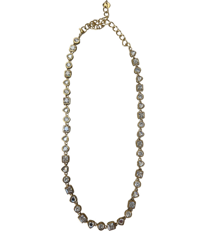 11330 Shape Stone Necklace Gold
