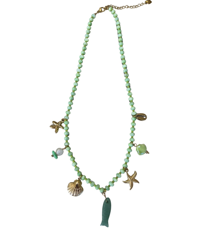 6939 Charm Necklace Green