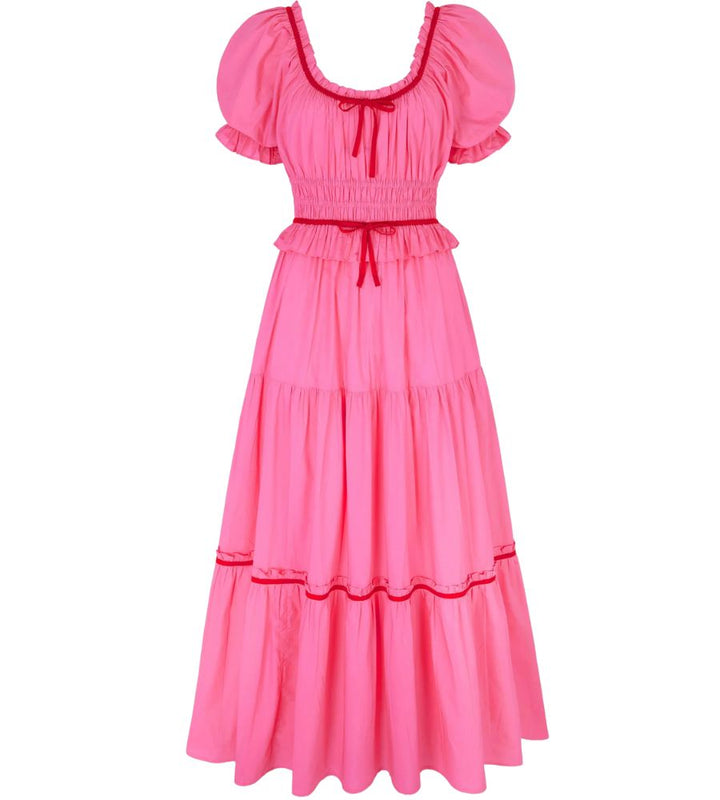 Agatha Dress - Bubblegum Poplin