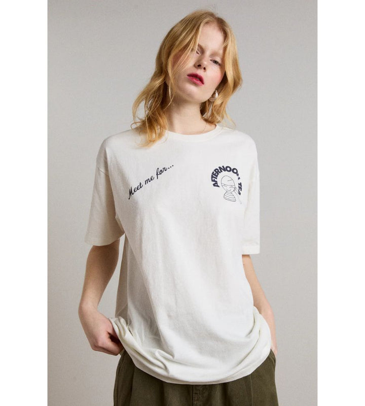 Afternoon Tea Boyfriend Tee - White