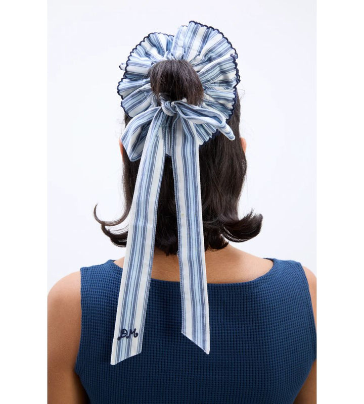 Garter Bun Wrap - Blue Stripe
