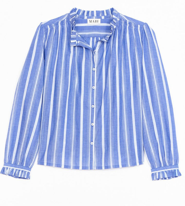 Chrissie Long Sleeve Top Blue Stripe