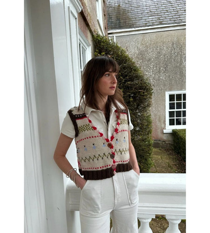 Quito Folk Waistcoat - Espress/Cam/Bloo