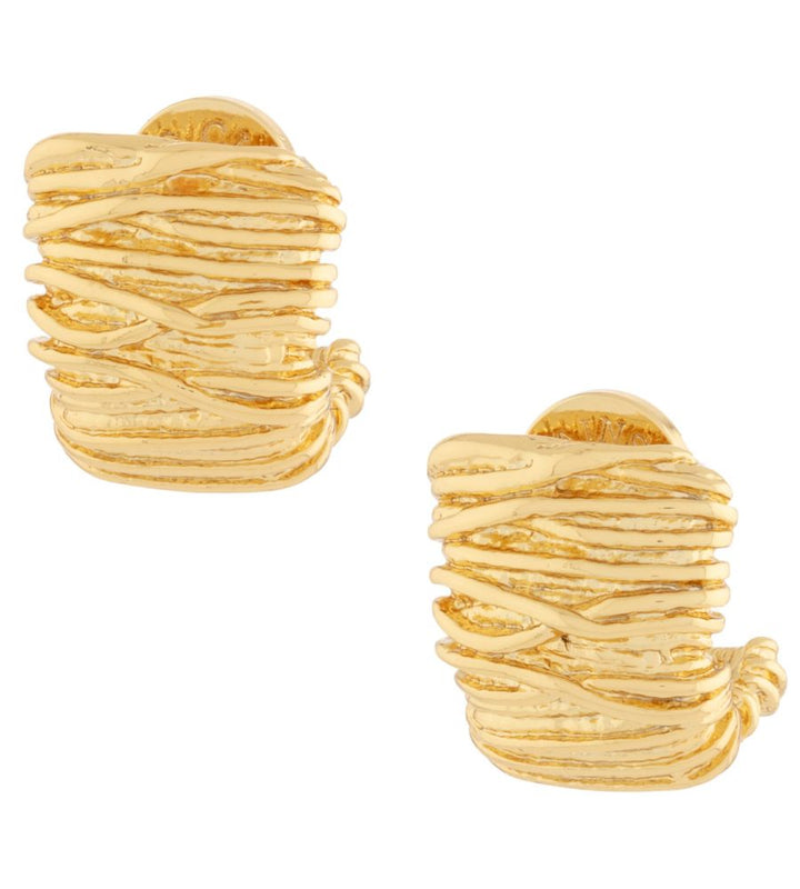 Textured Nugget Earrings - Gold