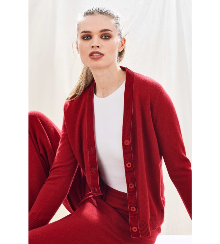Velvet Little Cardigan - Claret