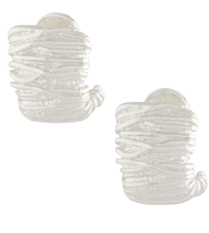 Textured Nugget Earrings - Silver