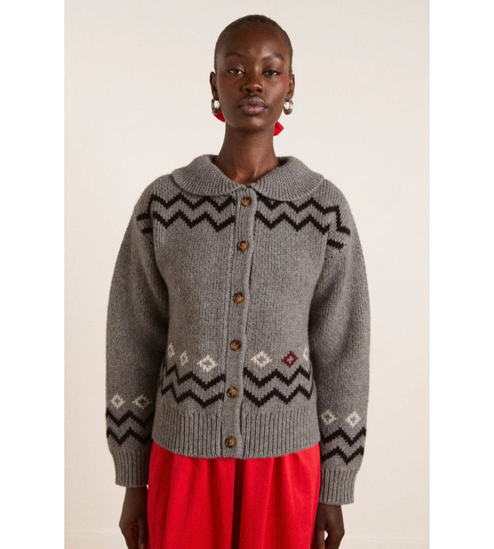 Cecily Collar Cardigan Bunny Intarsia