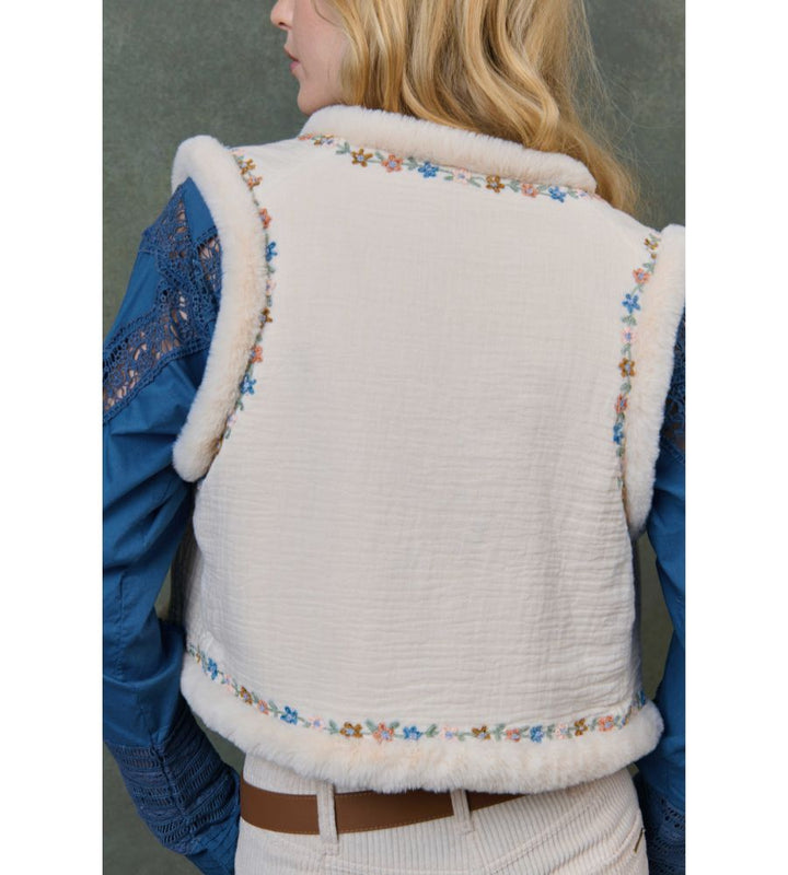 Renee Reversible Vest - Cream