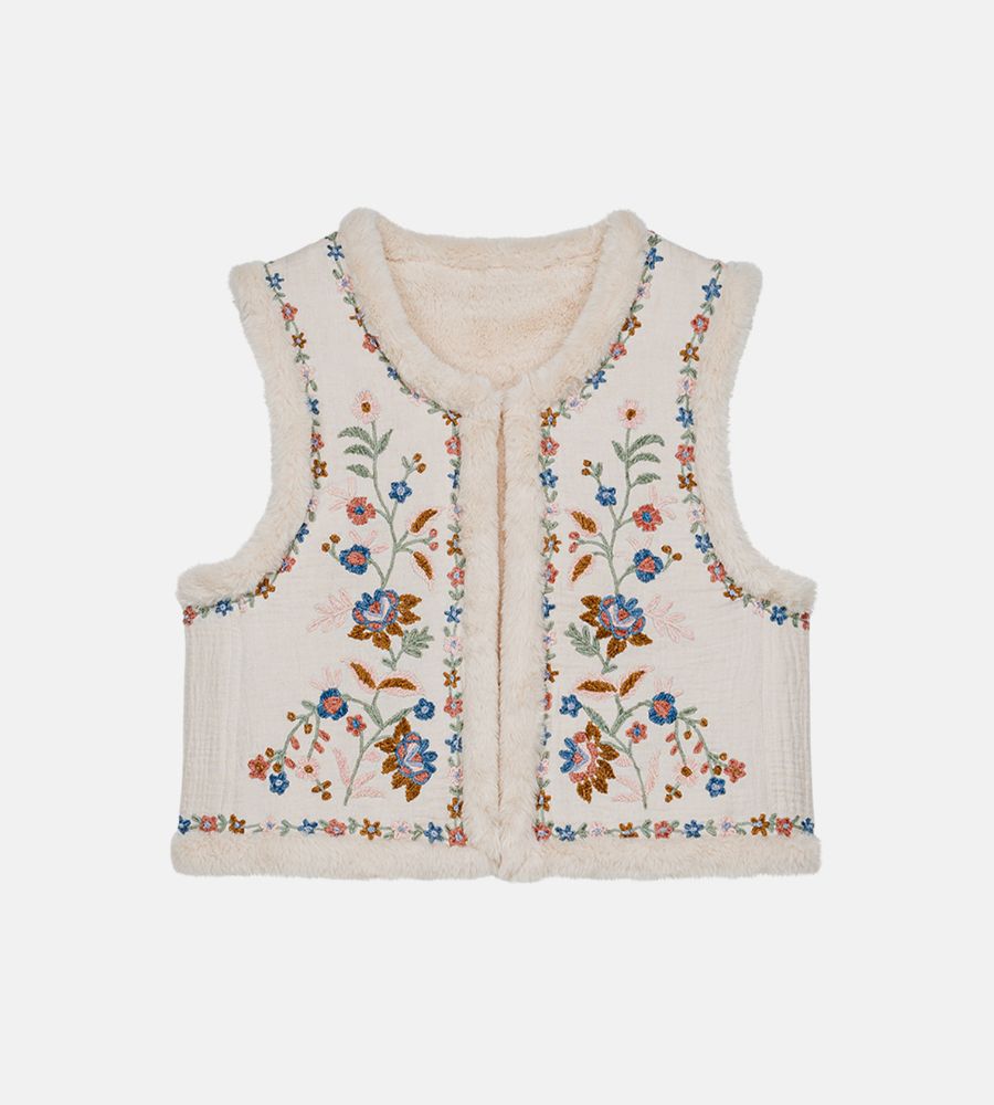 Renee Reversible Vest - Cream