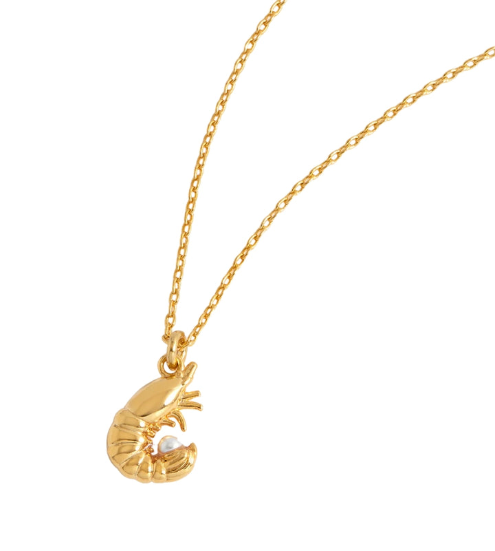 EBN7111G Shrimp Necklace with Pearl