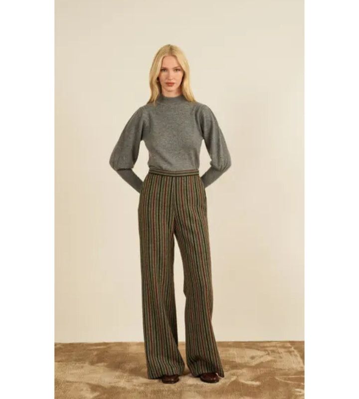 Lova Pants - Grey & Red Stripes