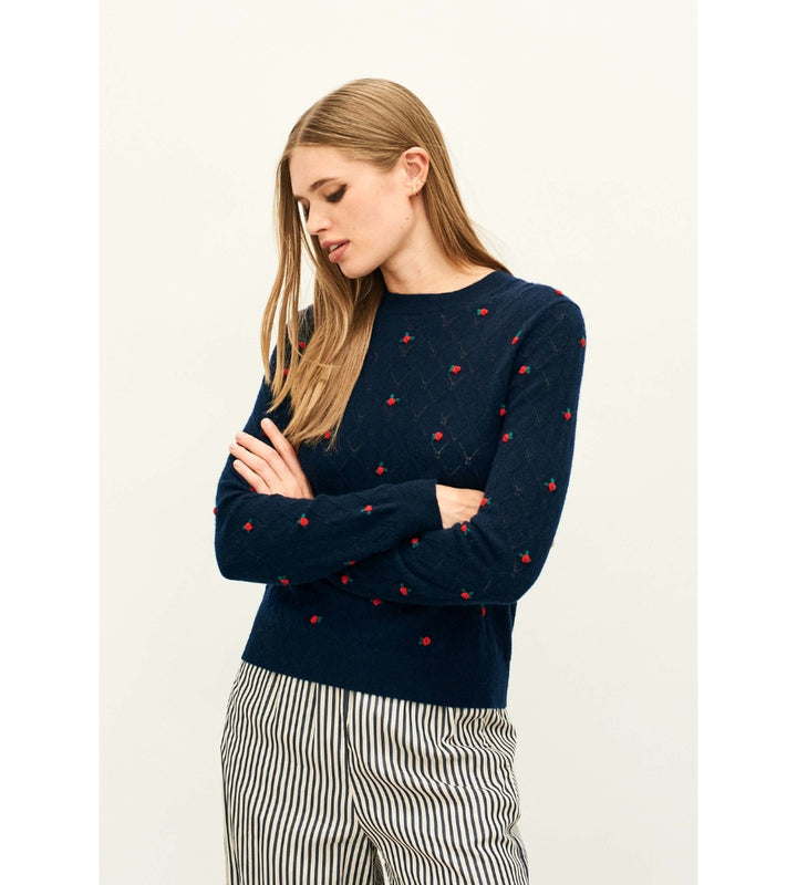 Fancy Floral Crew - New Navy/Red/Green