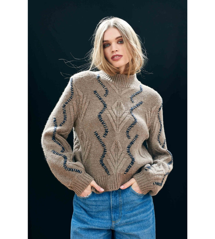 Overstitch Cable Turtle - Latte, Autumn, Ink