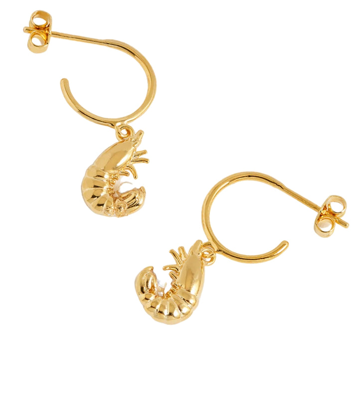 EBE7153G Shrimp Charm Hoops