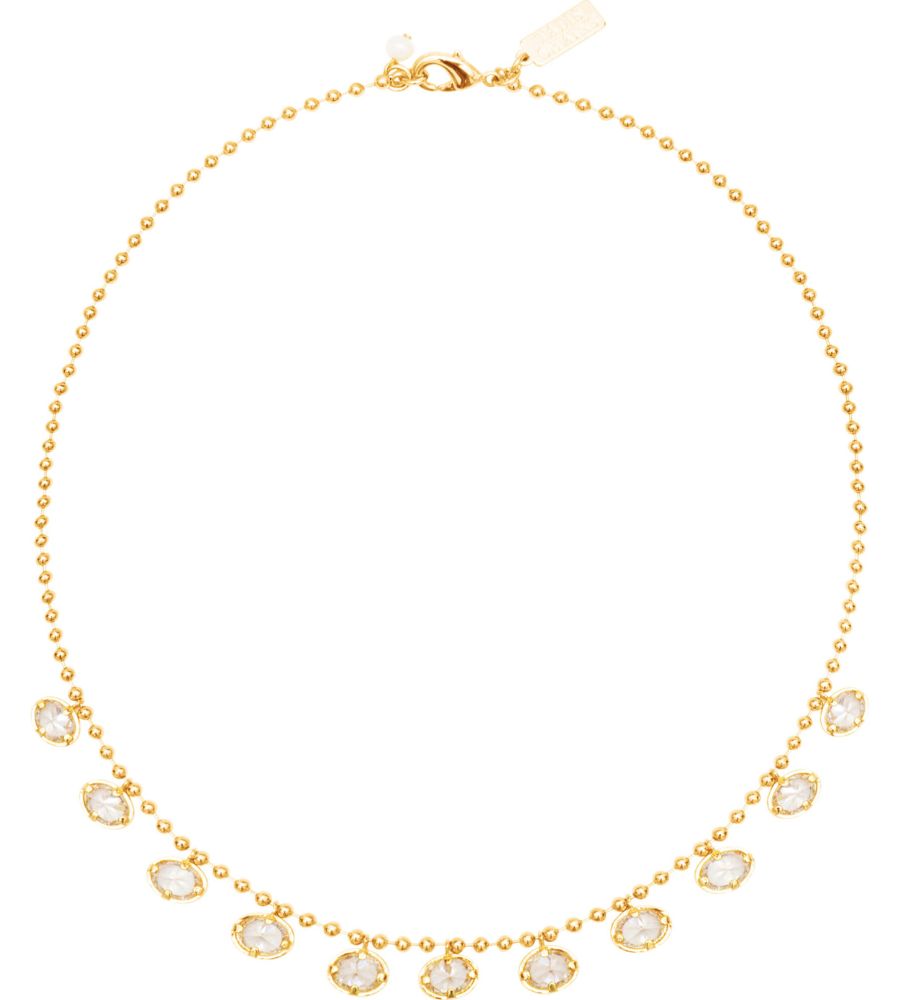 Cubic Zirconia Drop Choker - Gold