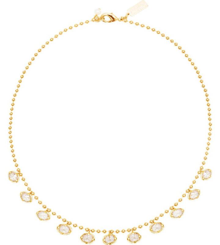 Cubic Zirconia Drop Choker - Gold