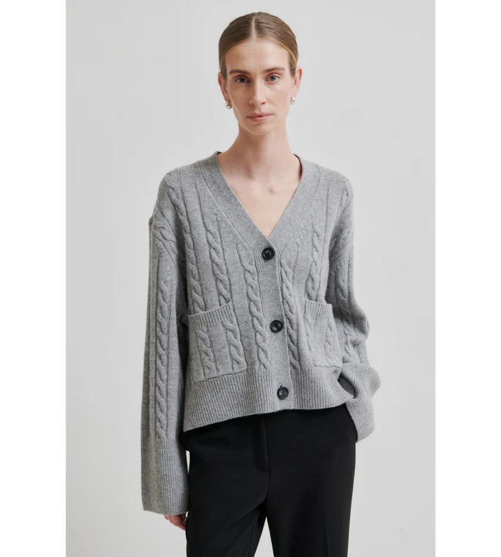 Alpine Knit Cardigan - Mid Grey