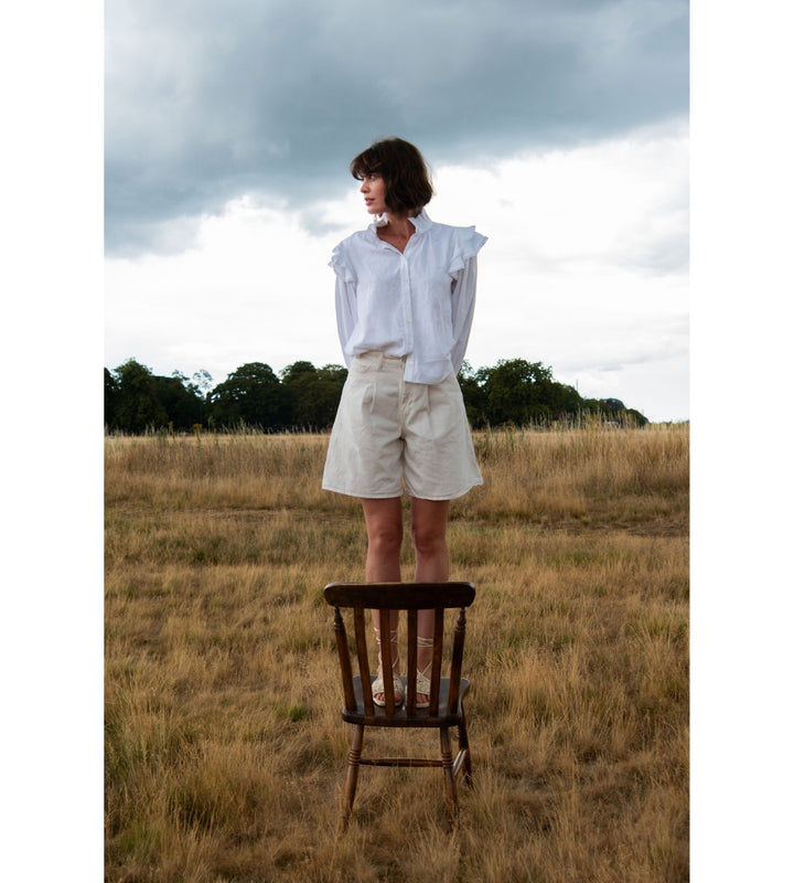 Willow Blouse in White Linen