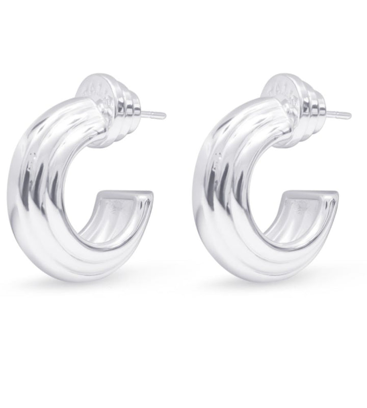 Flat Ridge Hoops - Silver